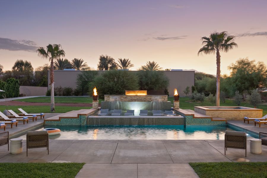 The pool at twilight